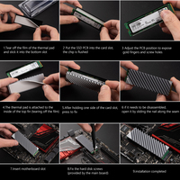Jonsbo Radiator radiatora podkładki chłodzące M.2 2280 NVMe SSD Radiator aluminiowy Radiator dysypationthermal Pad dla m2 pulpit PC 5